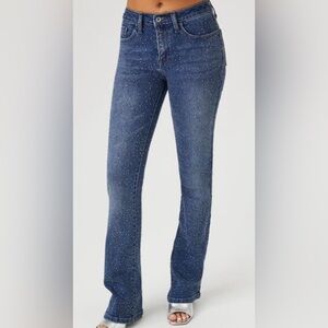 NWT Forever 21 Rhinestone Mid-Rise Bootcut Jeans Sz 29